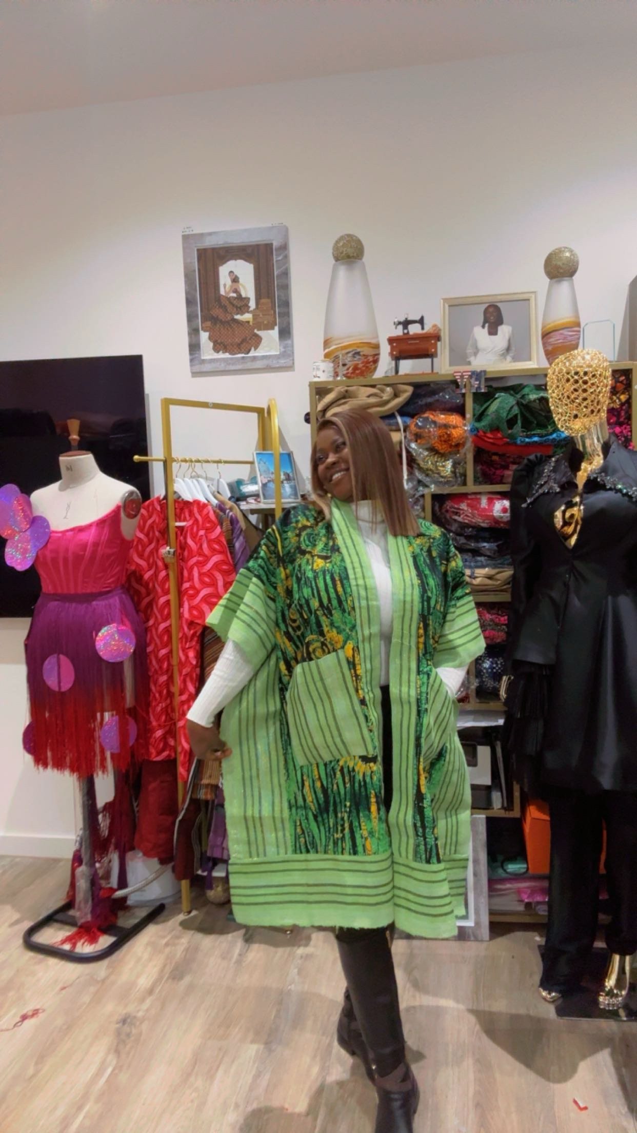 Green Aso-Oke Kimono - Image 5