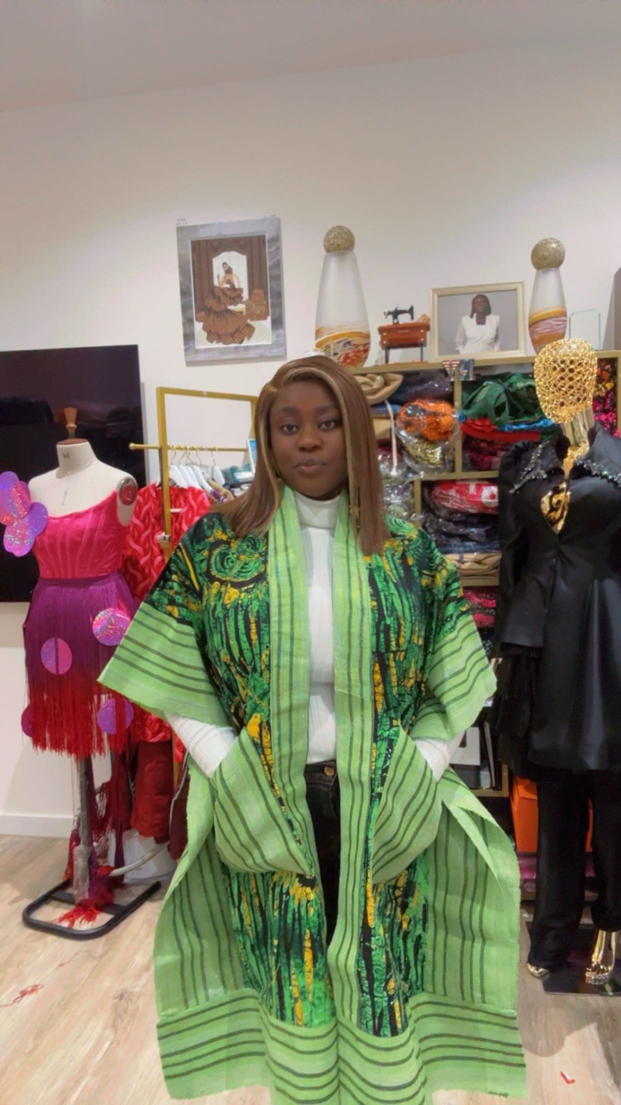 Green Aso-Oke Kimono - Image 3