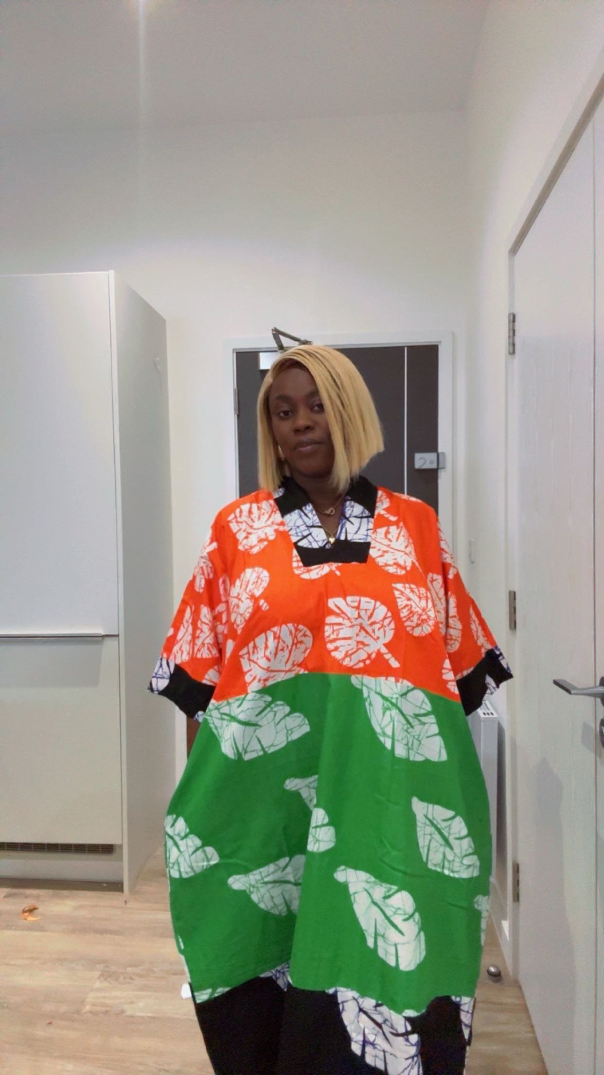 Three-Tone Ankara Maxi Dress - Image 3