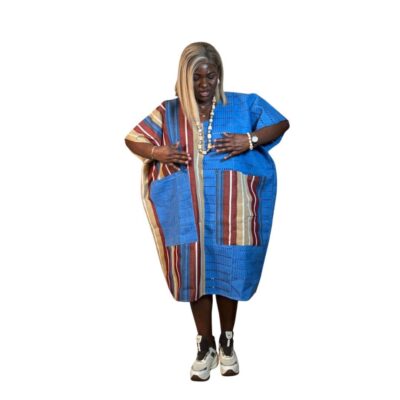 Blue Aso-oke Midi dress