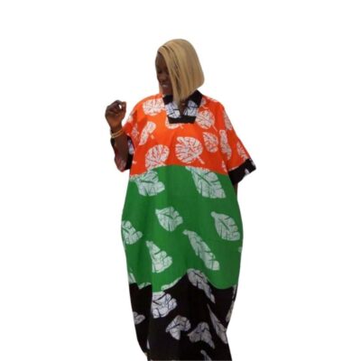 Three-Tone Ankara Maxi Dress