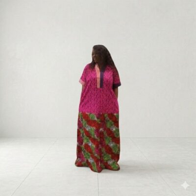 Two toned Ankara Long Dress