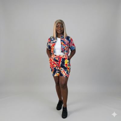 Two-Piece Adire Short Set