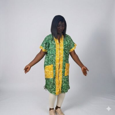 Two-toned Ankara Midi Dress