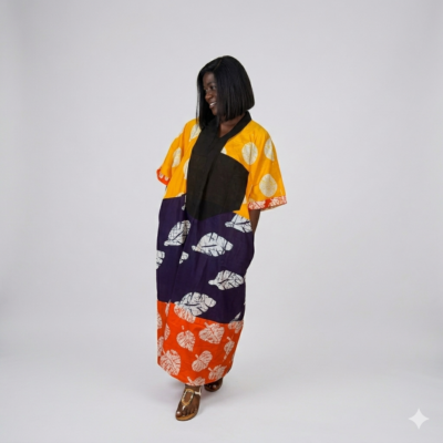 Colour Block Ankara Maxi Dress