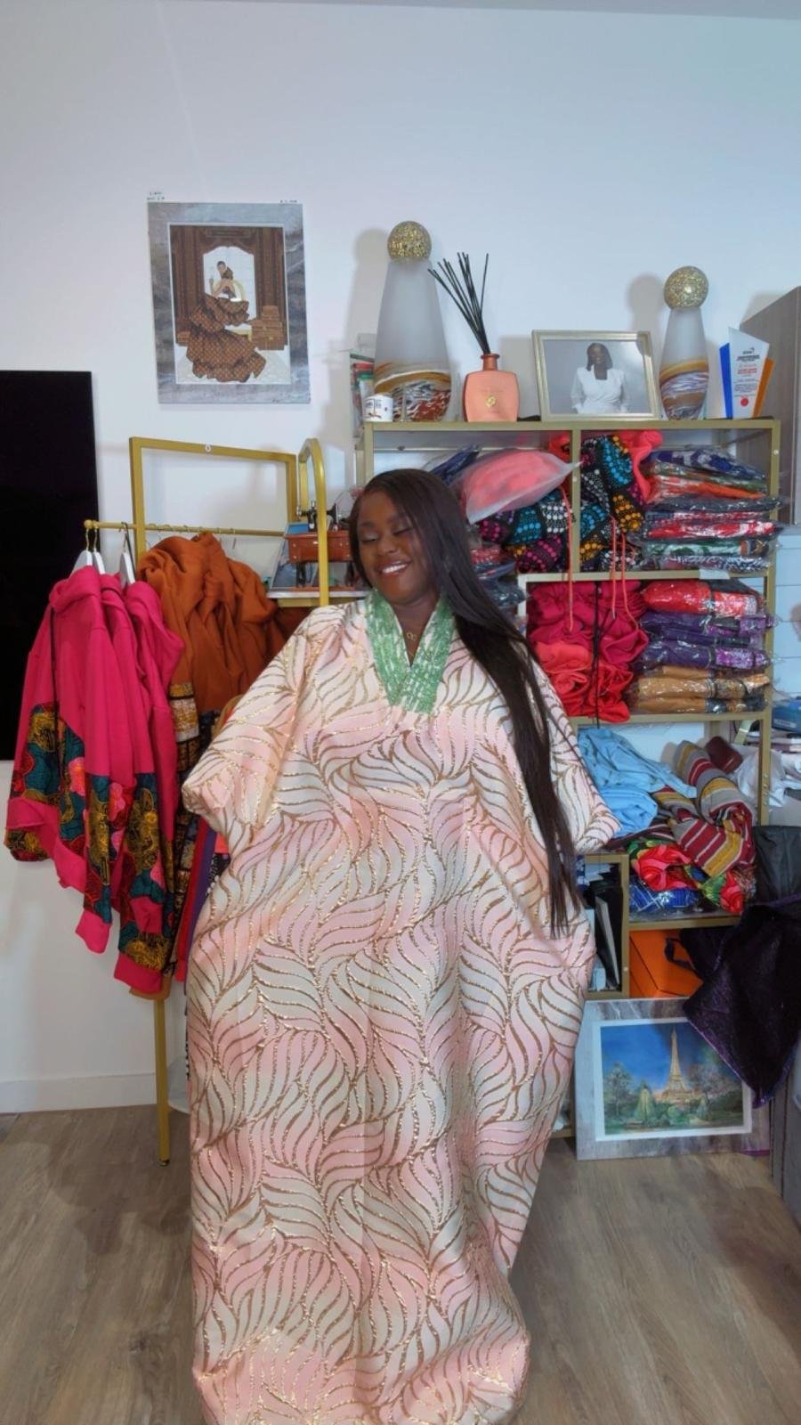 3 Toned Brocade Bubu Dress - Image 2