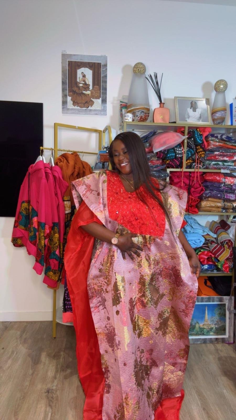 Two-toned Brocade Bubu Gown - Image 2