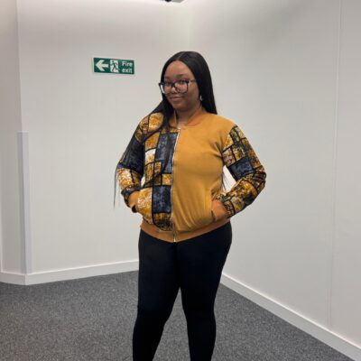 Mustard Yellow Afrocentric Bomber Jacket