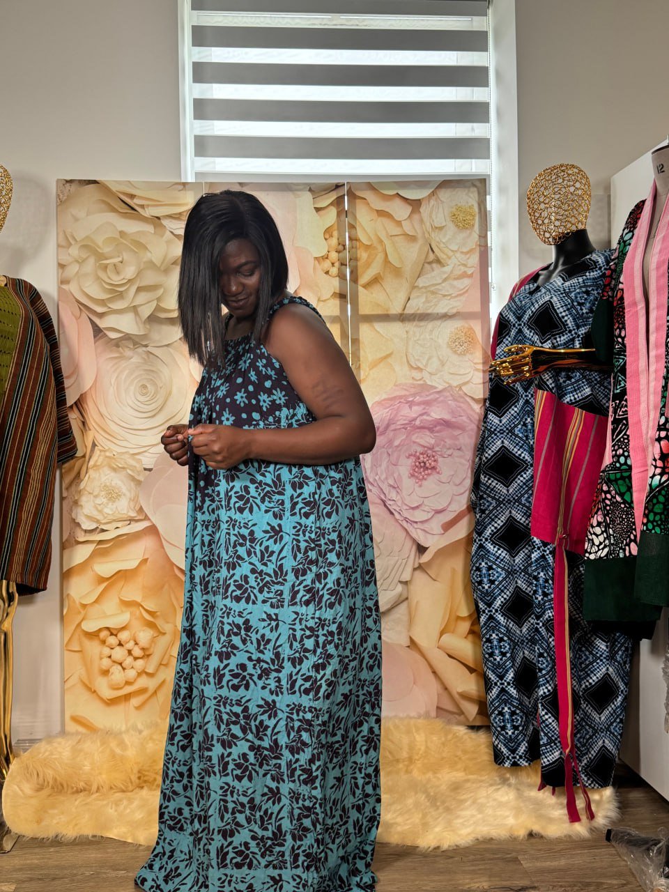 Ankara Sleeveless Maxi Dress - Image 3