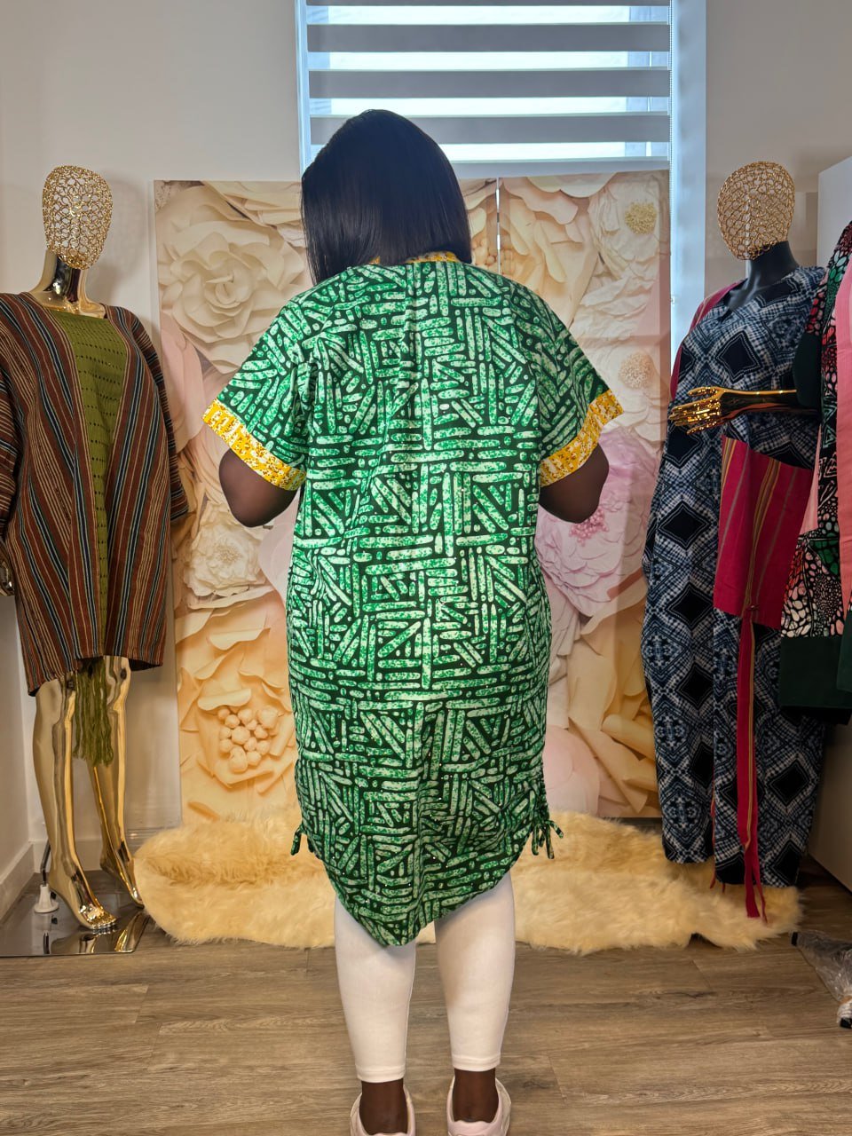 Two-toned Ankara Midi Dress - Image 2