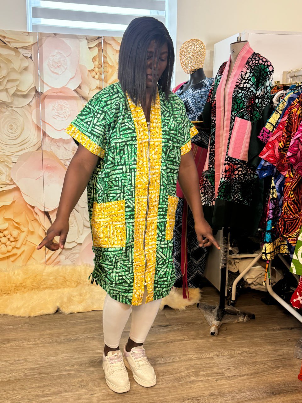 Two-toned Ankara Midi Dress - Image 3