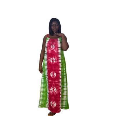 Adire Sleeveless Maxi Dress Green