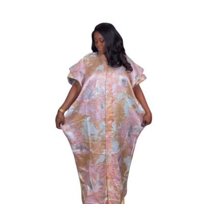 Pink Brocade Bubu Gown