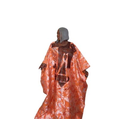 Orange Damask Maxi Dress