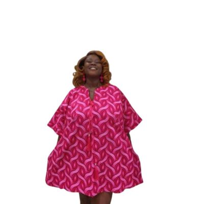Pink Ankara Mini Dress