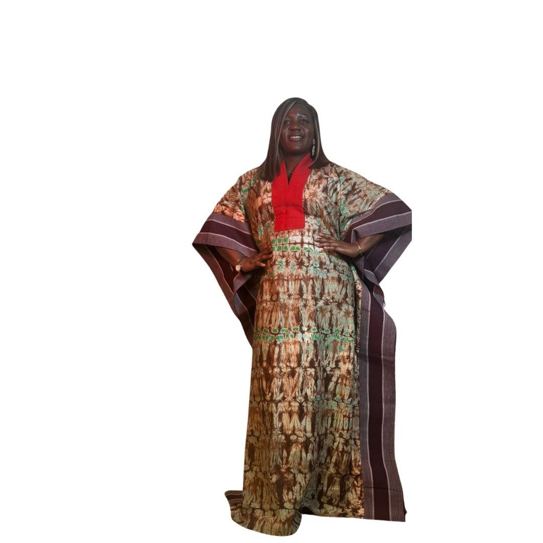 Two-toned Adire Bubu dress