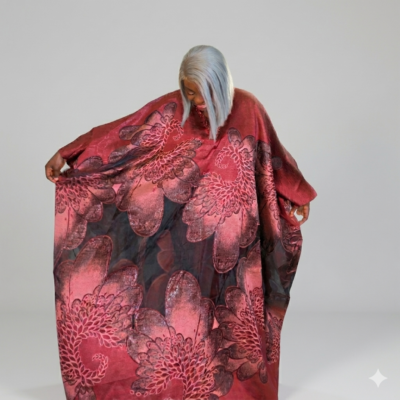 Wine Peacock Bubu Dress