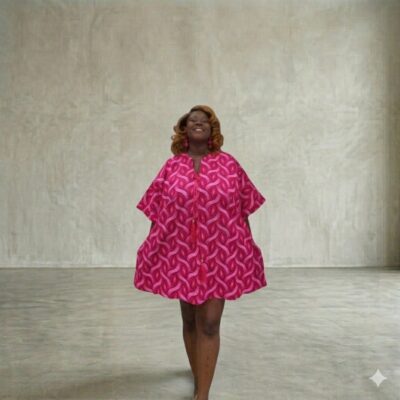 Pink Ankara Mini Dress