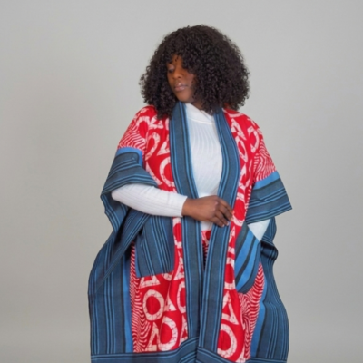 Red Afrocentric Kimono Set