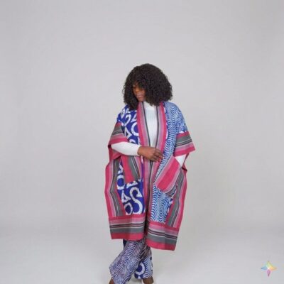 Pink Afrocentric Kimono Set